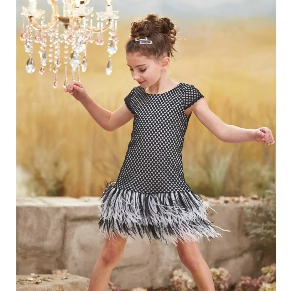 Chasing fireflies feather party dress 4 5 8 10 16 - Picture 13 of 17